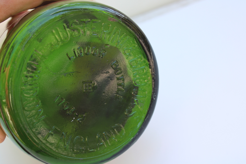 photo of huge one gallon size J & B Scotch whisky bottle, green glass liquor bottle vintage whiskey bar decor  #4