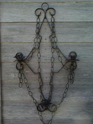 photo of huge retro black iron gothic candle wall sconce #1