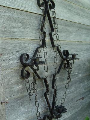 photo of huge retro black iron gothic candle wall sconce #2