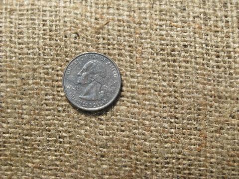 photo of huge roll of natural color vintage hessian burlap fabric, 20 yards #2