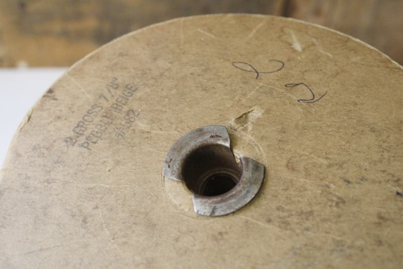 photo of huge roll of vintage sewing or home decor trim, ivory cotton braid w/ rose tan rayon, soft neutral colors  #9