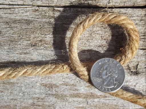 photo of huge roll vintage jute twine, natural  burlap color rope or heavy cord #4