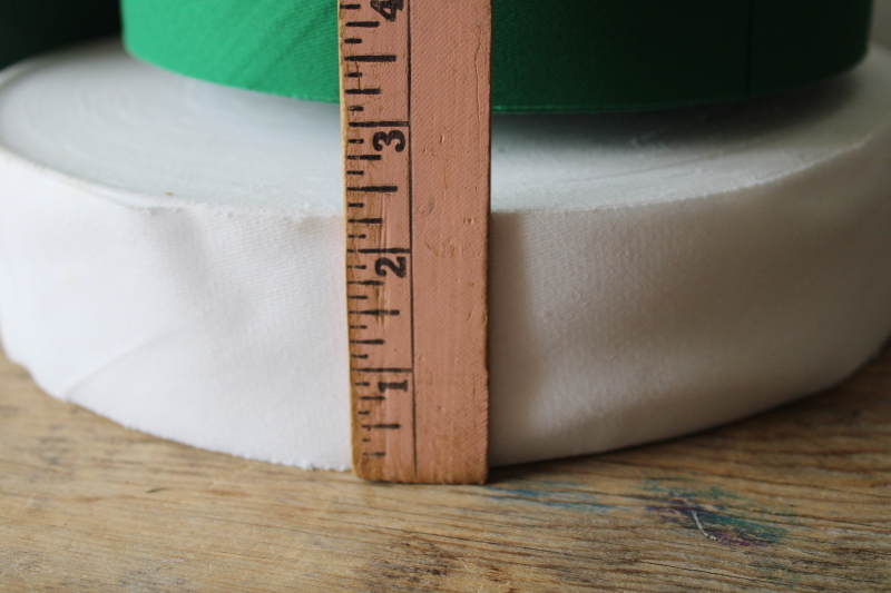 photo of huge rolls cotton broadcloth bias cut seam tape quilt binding new old stock vintage sewing supplies #2