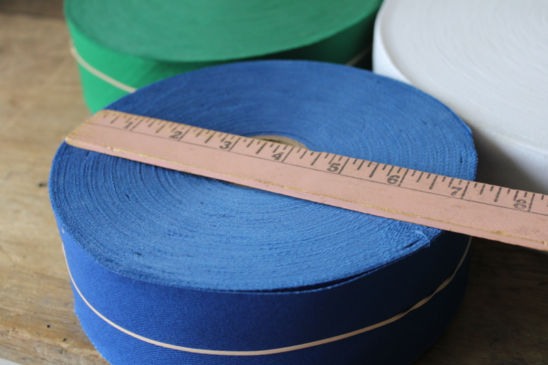 photo of huge rolls cotton broadcloth bias cut seam tape quilt binding new old stock vintage sewing supplies #4