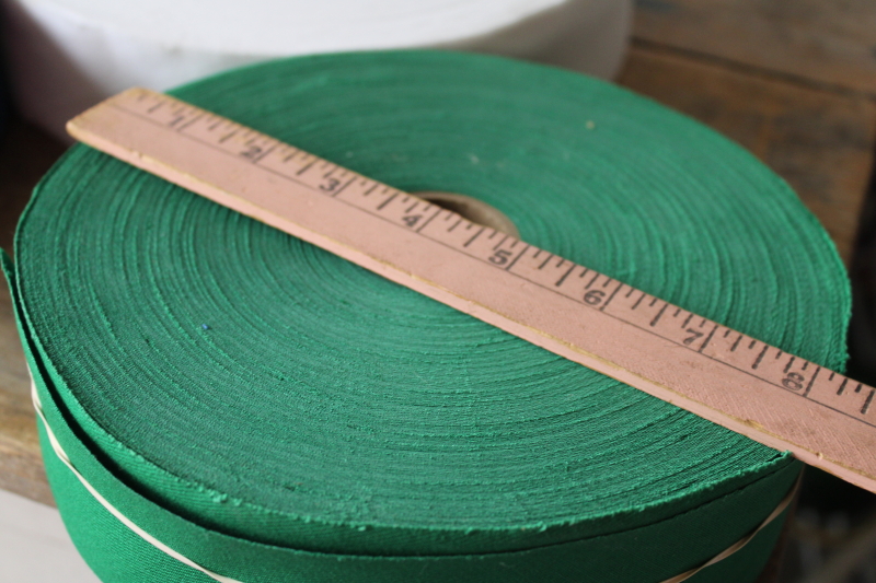 photo of huge rolls cotton broadcloth bias cut seam tape quilt binding new old stock vintage sewing supplies #5