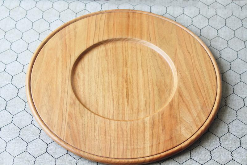 photo of huge round butternut wood bread tray or charcuterie & cheese board, serving plate #1