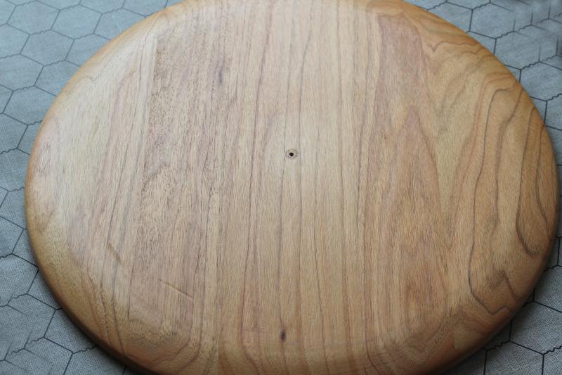 photo of huge round butternut wood bread tray or charcuterie & cheese board, serving plate #6