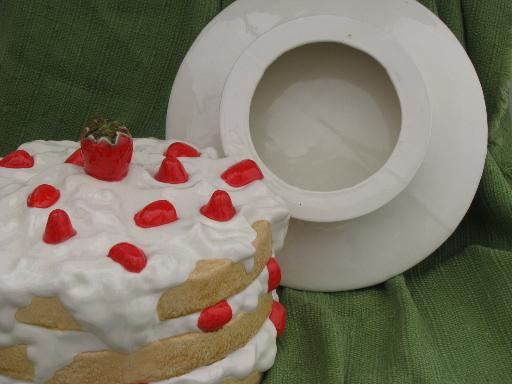 photo of huge strawberry shortcake cake stand, handmade ceramic plate and cover #5