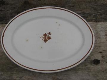 catalog photo of huge turkey platter, old antique Tea Leaf ironstone Alfred Meakin