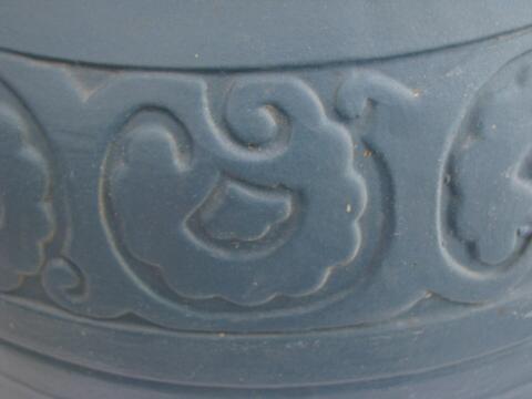 photo of huge vintage Monmouth art pottery urn, heavy floor vase or umbrella stand #3