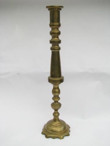 photo of huge vintage candlestick, solid brass #1