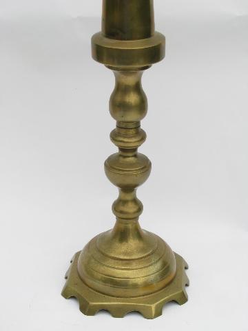 photo of huge vintage candlestick, solid brass #2