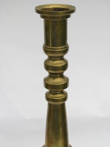 photo of huge vintage candlestick, solid brass #3