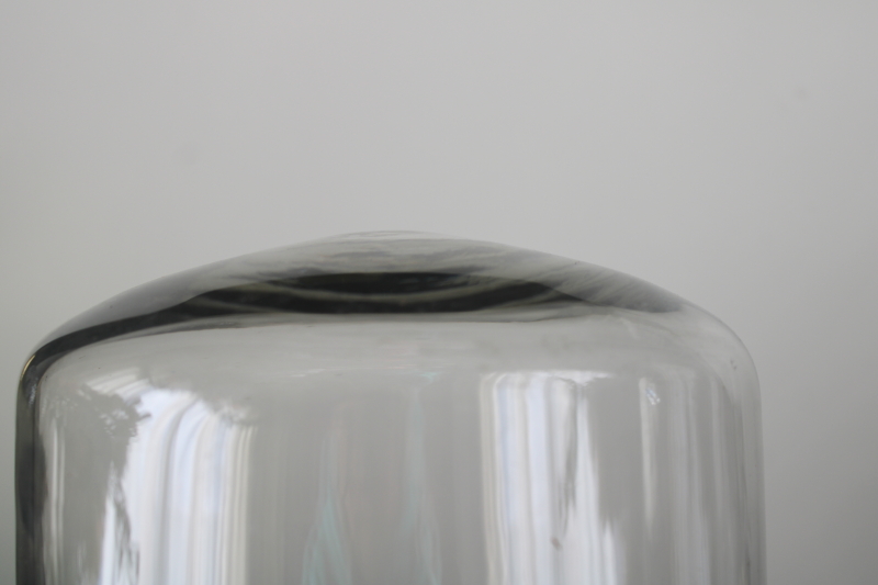 photo of huge vintage glass cloche, clock case cover or display dome tall narrow shape w/ wide rim base  #2