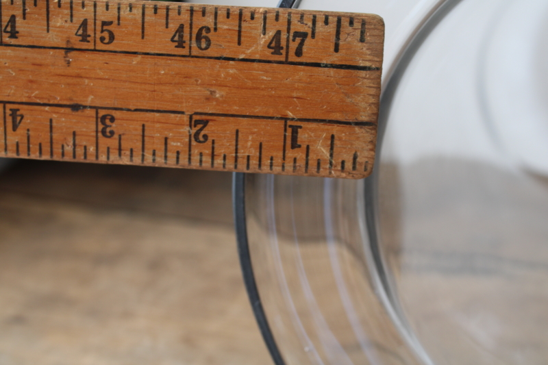 photo of huge vintage glass cloche, clock case cover or display dome tall narrow shape w/ wide rim base  #6