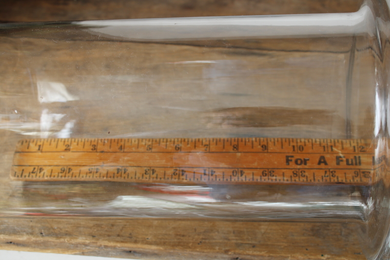 photo of huge vintage glass cloche, clock case cover or display dome tall narrow shape w/ wide rim base  #8