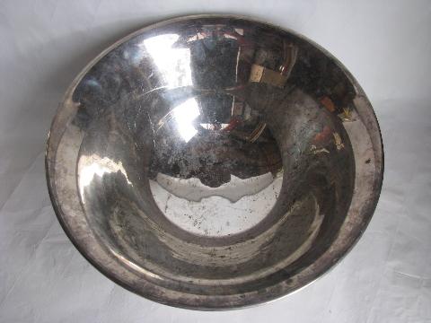 photo of huge vintage silver plate punch or flower bowl, Revere style shape #2