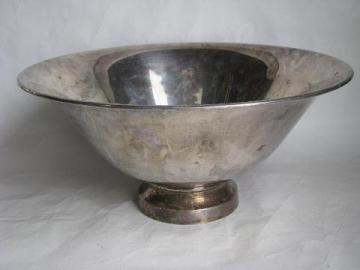 catalog photo of huge vintage silver plate punch or flower bowl, Revere style shape