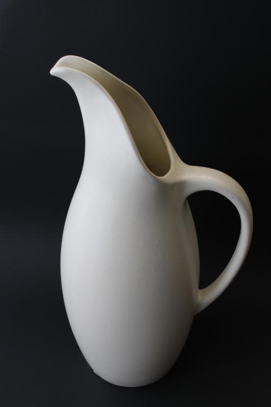 photo of huge white pitcher / vase vintage Royal Haeger pottery, mid-century mod ceramics #5