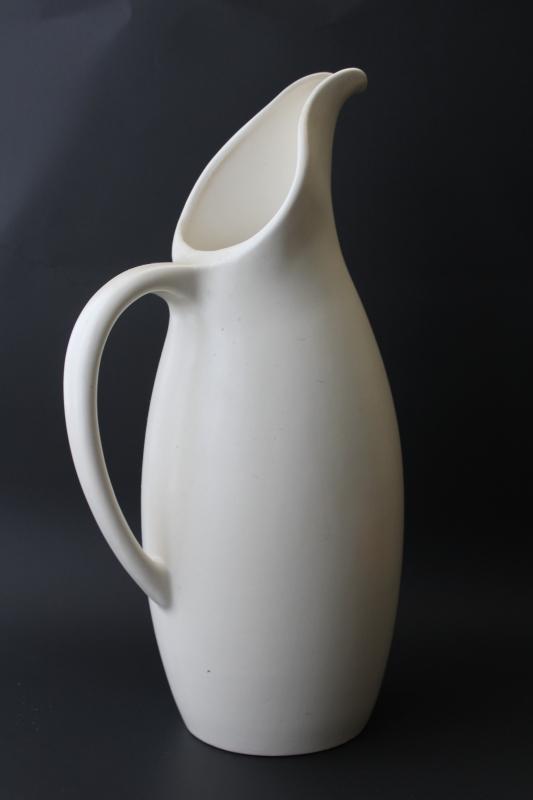 photo of huge white pitcher / vase vintage Royal Haeger pottery, mid-century mod ceramics #8