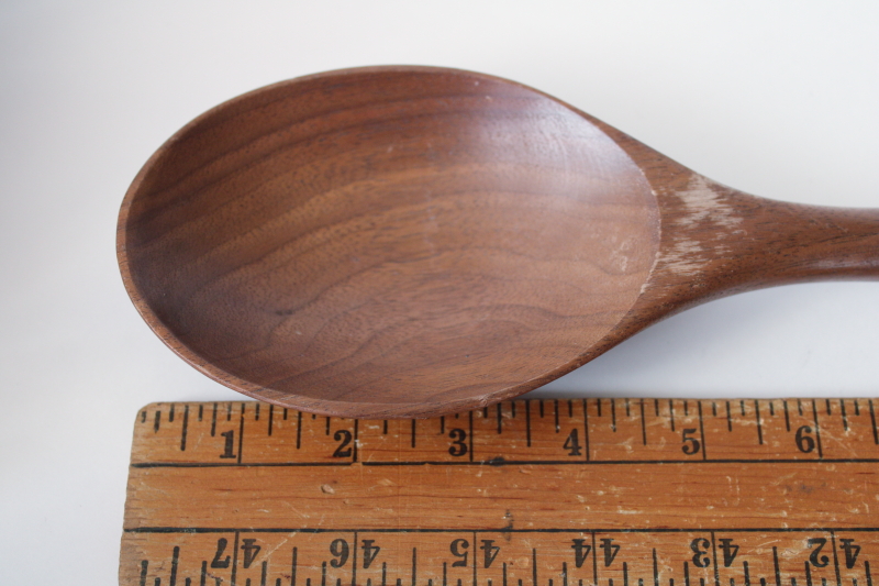 photo of huge wooden spoon, Sur le Table walnut wood long handled spoon french country kitchen style  #3