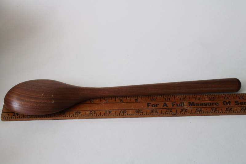 photo of huge wooden spoon, Sur le Table walnut wood long handled spoon french country kitchen style  #5