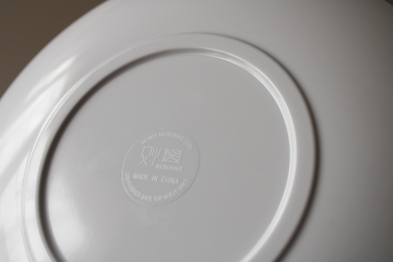 photo of hydrangeas floral melamine salad plates set of four different colors, shabby chic style  #4