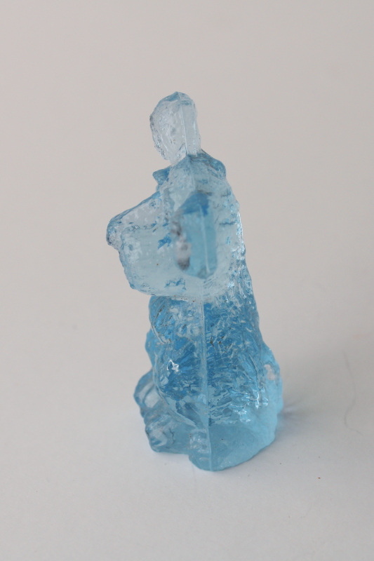 photo of ice blue glass dog figurine, mini paperweight cocker spaniel Fenton or Boyds Skippy #2