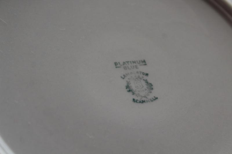 photo of ice blue - white ironstone china, vintage restaurant ware dinner plates #5