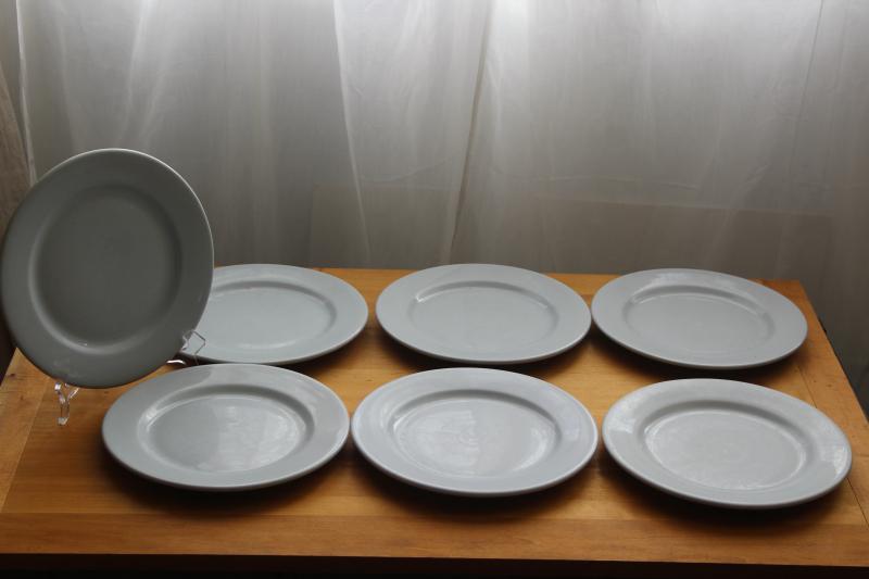 photo of ice blue - white ironstone china, vintage restaurant ware dinner plates #6