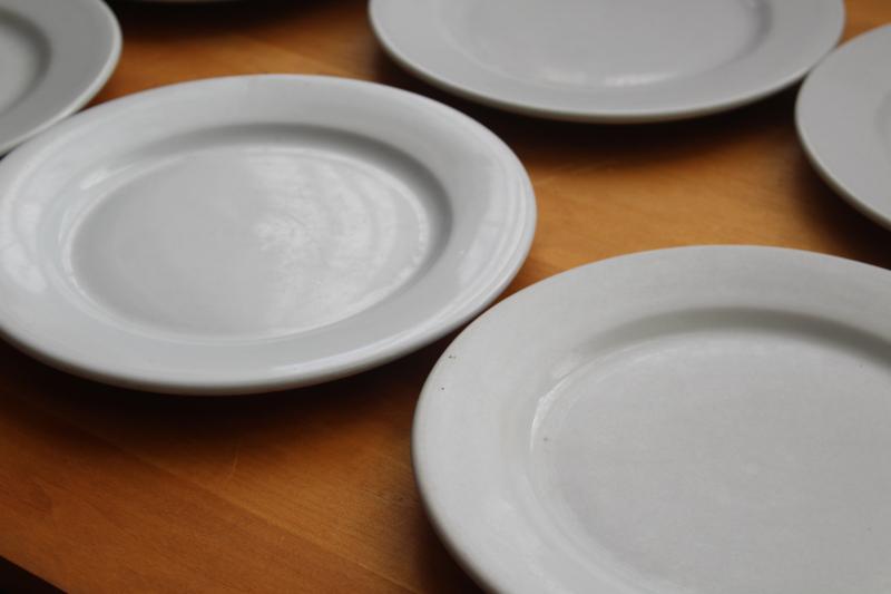 photo of ice blue - white ironstone china, vintage restaurant ware dinner plates #7