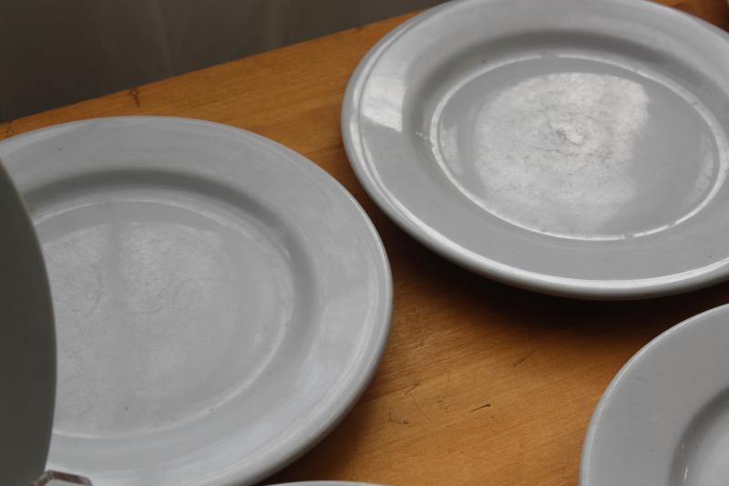 photo of ice blue - white ironstone china, vintage restaurant ware dinner plates #8