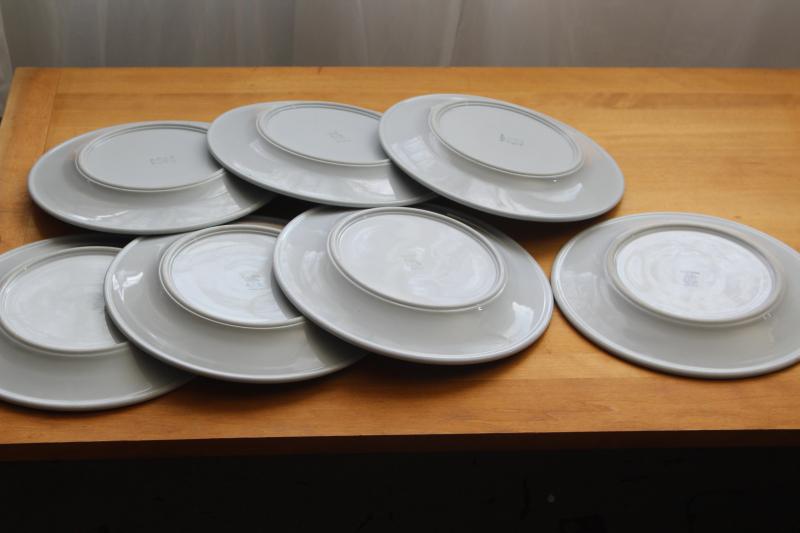 photo of ice blue - white ironstone china, vintage restaurant ware dinner plates #10