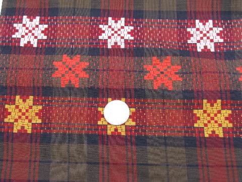 photo of indian blanket woven plaid cotton blend fabric lot, 1950s vintage #2