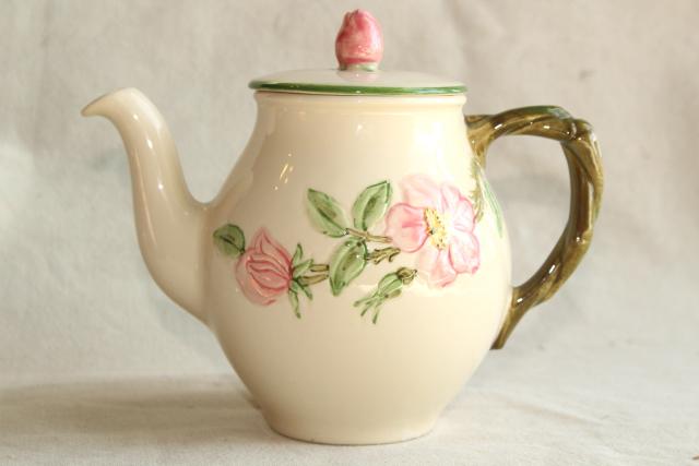 photo of individual coffee pot, Desert Rose pattern vintage USA Franciscan pottery  #2