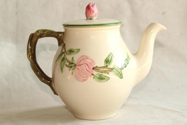 photo of individual coffee pot, Desert Rose pattern vintage USA Franciscan pottery  #4