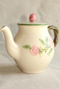 catalog photo of individual coffee pot, Desert Rose pattern vintage USA Franciscan pottery 