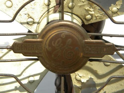 photo of industrial Art Deco vintage, machine-age adjustable floor fan, 1934 patent #6