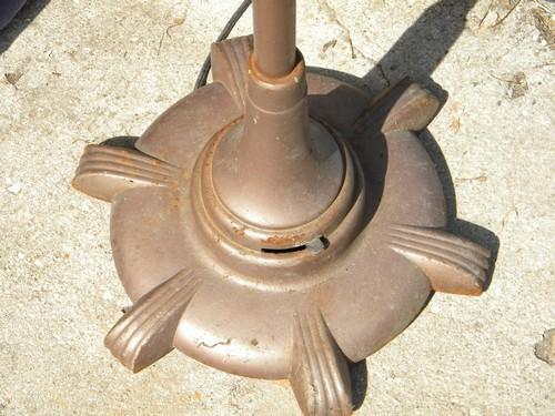 photo of industrial Art Deco vintage, machine-age adjustable floor fan, 1934 patent #9