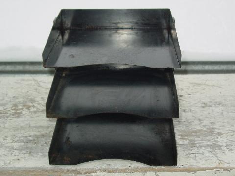 photo of industrial machine-age 3 tier desk letter tray #2