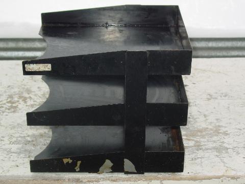 photo of industrial machine-age 3 tier desk letter tray #3