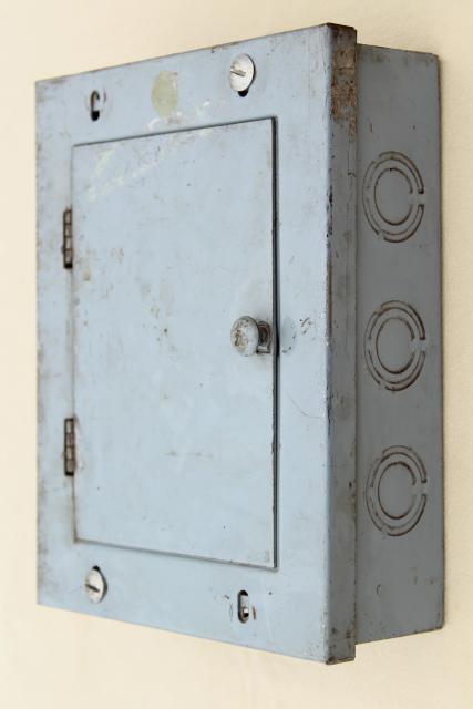 photo of industrial steel electrical control box for screw type fuses steampunk vintage #1