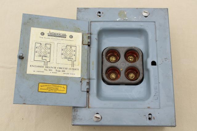 photo of industrial steel electrical control box for screw type fuses steampunk vintage #5