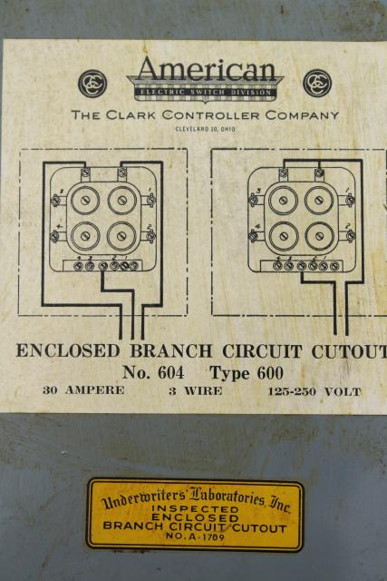 photo of industrial steel electrical control box for screw type fuses steampunk vintage #6