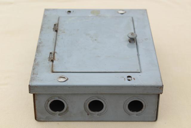 photo of industrial steel electrical control box for screw type fuses steampunk vintage #8