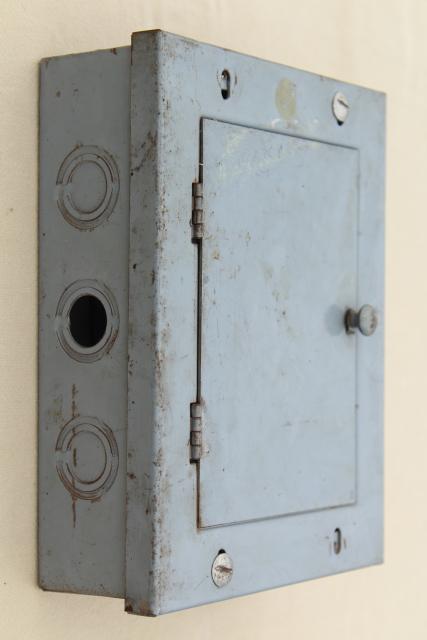 photo of industrial steel electrical control box for screw type fuses steampunk vintage #9