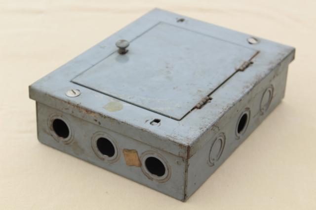 photo of industrial steel electrical control box for screw type fuses steampunk vintage #10