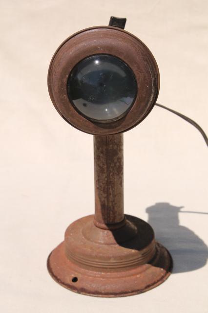 photo of industrial vintage light adjustable lamp wall mounting w/ convex fish eye lens #7