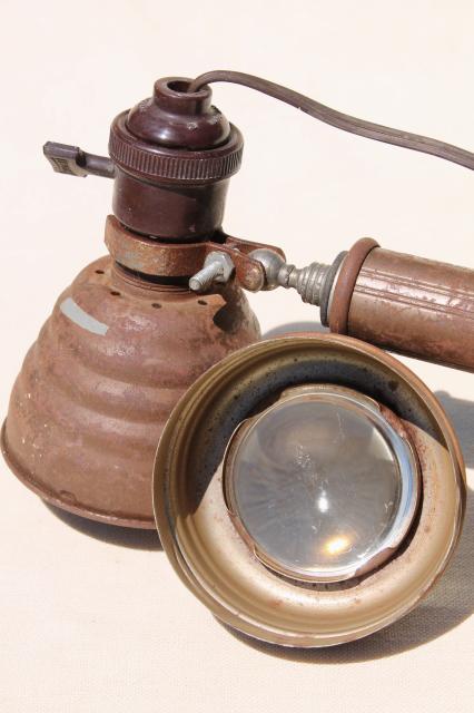 photo of industrial vintage light adjustable lamp wall mounting w/ convex fish eye lens #13