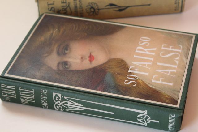 photo of instant collection vintage books, romances w/ gibson girl antique cover art #2